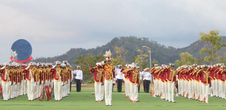 Upacara Serah Terima Genderang Suling Canka Praditya Wiratama dan Jabatan Resimen Korps Fakultas Vokasi Logistik Militer Unhan RI Tahun Akademik 2025/2026