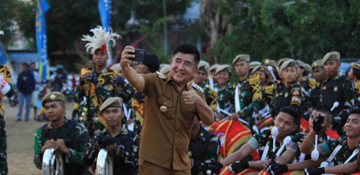 FVLM Unhan RI Semarakkan HUT ke-80 RI di Perbatasan Belu Lewat Gerak Jalan dan Drumband