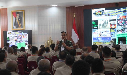 KOLONEL DR. YOCHANAN TEKANKAN PENTINGNYA KESADARAN BELA NEGARA PADA RETRET PEJABAT STRUKTURAL PEMPROV NTT DI FAKULTAS VOKASI LOGISTIK MILITER UNHAN RI